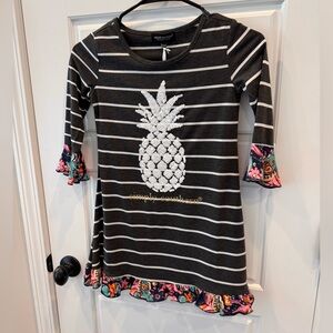 Simply Southern NWT pineapple dress youth girl size medium